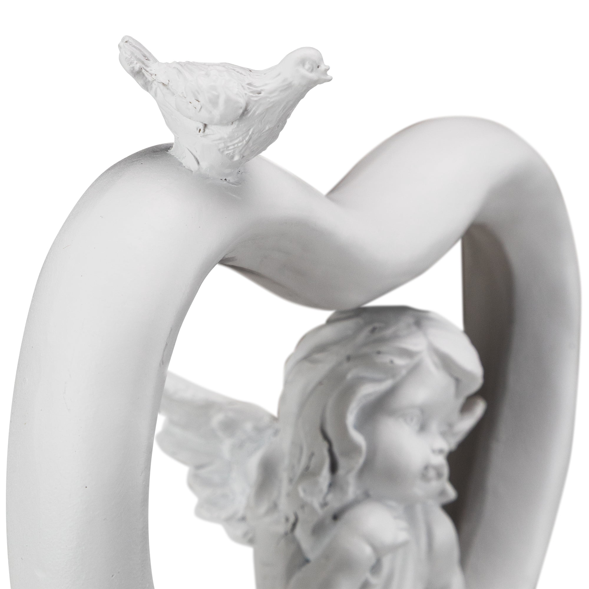Northlight Cherub Heart with Bird Decoration - 7" - White