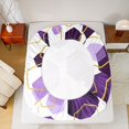 thumbnail image 5 of Manfei Geometric Hexagon Twin Sheet Sets,Abstract Honeycomb Pattern Twin Fitted Sheet,Purple White Gold Flat Sheet For Kids,Super Cozy Room Decor,3 Pieces, 5 of 7