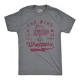 thumbnail image 1 of Mens The Wine Wreckers State Champs T Shirt Funny Booze Baseball Team Tee for Guys (Dark Heather Grey - WINE) - S, 1 of 3