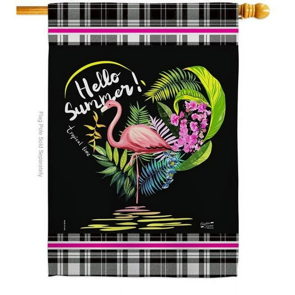 Angeleno Heritage H137220-BO Tropical Summer Summertime 28 x 40 in. Double-Sided Decorative Vertical House Flags for Decoration Banner Garden Yard Gift
