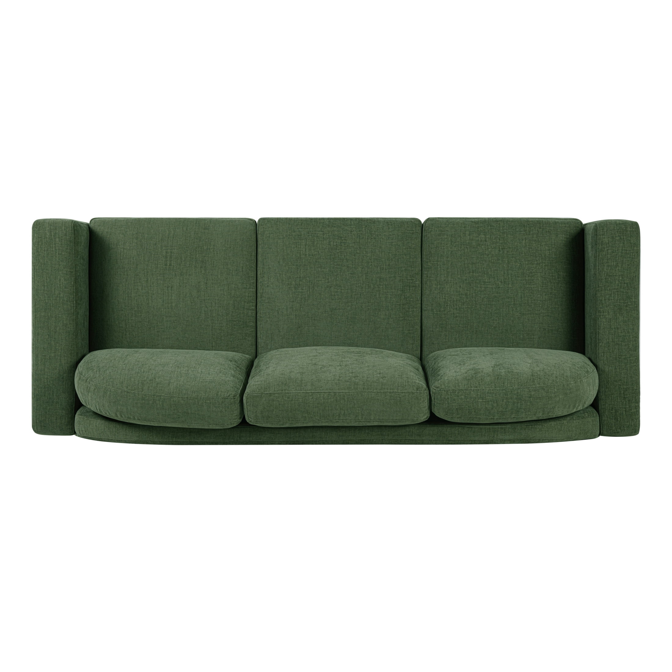 Christopher Knight Home 84.7" Modern Chenille Sofa Couch with Curved Backrest, 3 Seats, Green