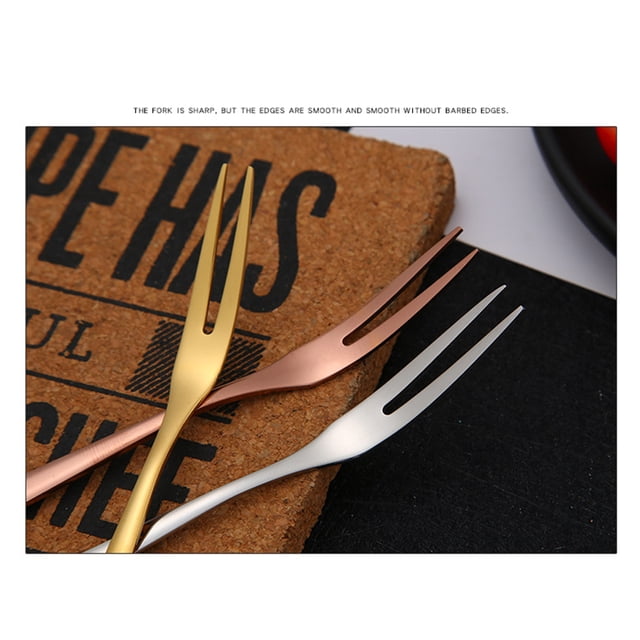 LIFKOME 1Pcs Stainless Steel Fork for Fruit Eating for Camping Silver