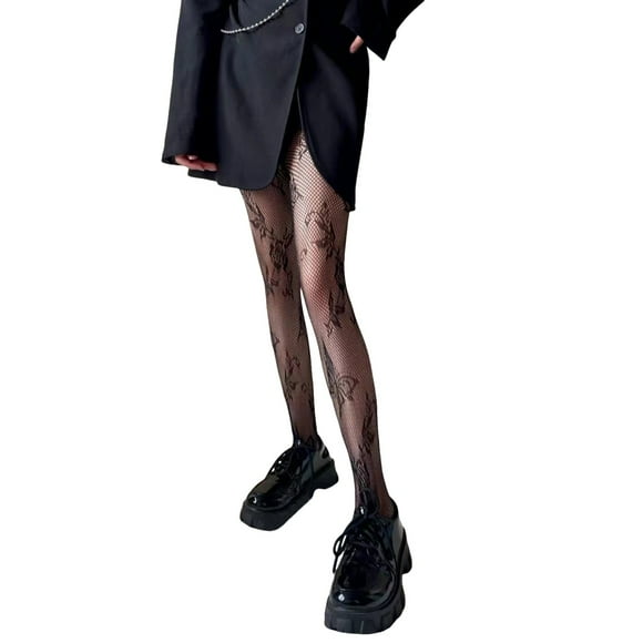 Fgnfyis Patterned Tights for Women Fishnet Point Pantyhose Stockings Seggings Comfortable for Daily Wear Black