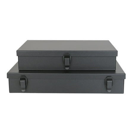 Metalplus Stamped Steel Cases: 14.5 in. x 10.25 in. / 12.5 in. x 8.5 in.  / set of 2 (Tarmac Black)