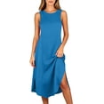 thumbnail image 5 of BUIGTTKLOP Nightgowns for Women Sleeveless Tank Pajmas Dresses Crewneck Side Split Nightshirts Loose Comfy Sleepwear, 5 of 6