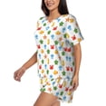 thumbnail image 2 of Easygdp Undersea Animals Women's Pajama Set,Sleepwear with Buttoned Top and Elastic Waist Shorts, Ideal for Lounging, Yoga, Beach, and Casual Wear-, 2 of 8