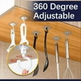 thumbnail image 5 of 360-degree Rotating Adhesive Wall Hooks, 10-pack Clear Pvc Hanging Hooks with Strong Sticky Backing for Kitchen Utensils & Home Organization, Damage-free Space Saving Solution for Cabinets &, 5 of 7