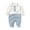 Sky Blue, variant on YHAJDS Newborn Baby Romper Outfit Long Sleeve Solid Color Cotton Footed Onesie