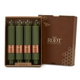thumbnail image 2 of ROOT Unscented Grecian Collenettes Taper Candles, 7-Inch Tall, Box of 4, Dark Olive, 2 of 2