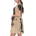 thumbnail image 2 of Balery Child And Lion Sketch Vestidos sueltos de manga corta para mujer, vestidos de verano 2025, vestidos casuales de corte A con vuelo., 2 of 6