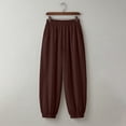 thumbnail image 6 of Womens Wide Leg Balloon Pants Casual Trendy Elastic Waist Wide Leg Harem Pants Baggy Pleated by Yigetop Coffee S, 6 of 7