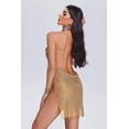 thumbnail image 3 of Vestido Bellabarnetten Patey Halter Metalic para mujer, 3 of 3