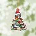 thumbnail image 4 of Christmas Tree Decorations Christmas Tree Shape Stacked Book Funny Book Acrylic Hanging Decorations Stacked Books Decor, 4 of 6