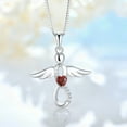 thumbnail image 4 of FJ Guardian Angel Necklace for Women 925 Sterling Silver Garnet Infinity Pendant January Birthstone Jewelry Gifts for Mom Wife Daughter, 4 of 7