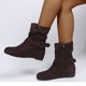 thumbnail image 5 of Retro Mujer Vintage Hebilla lisa Cremallera Casual Altura interior Tacones bajos Cremallera Otoño Invierno Botas cortas Zapatos de punta redonda Wmkox8yii shkj362, 5 of 8