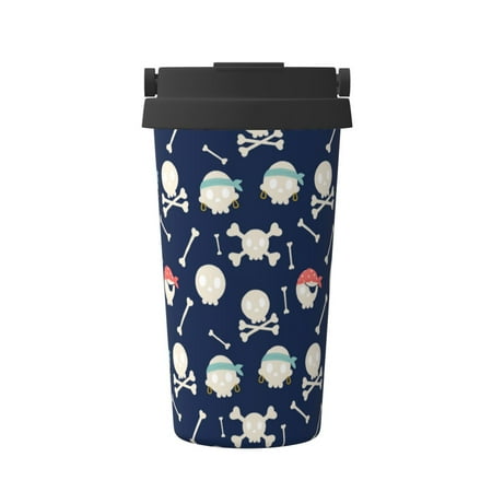 

Tebeau Pirate Skulls 1 Print Travel Coffee Mug Insulated Coffee Cup with Leakproof Lid Coffee Tumbler Reusable Coffee Cups with Seal Lid