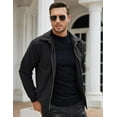 thumbnail image 2 of COOFANDY Men Long Sleeve Corduroy Jacket Lightweight Full Zip Bomber Jacket Collared Vintage Coats, 2 of 5