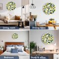 thumbnail image 2 of Silent Wall Clocks Battery Operated, Summer Yellow Lemons Round Decorative Wall Clock for Living Room Bedroom Kitchen Bathroom Classroom Decor, 12 Inch Green Leaves Tropical Print, 2 of 8