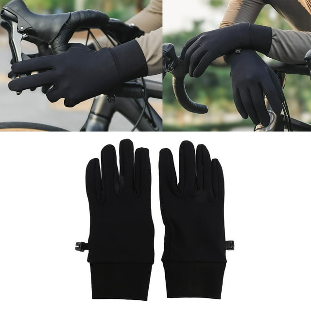 Anti Slip Cycling Gloves, Full Finger Biking Gloves with Wind Proof and Smartphone Design for Outdoor Riding