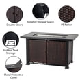 thumbnail image 5 of 44 Inch Gas Fire Pit Table, 50000 BTU Propane Fire Pit with Cover & Storage Cabinet, Durable Rattan Design for Backyard,Porch, Double Door Storage, 5 of 8