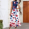 thumbnail image 4 of Women's Patriotic American Flag V-Neck Sleeveless Maxi Dress, Stars & Stripes Summer Long Dress for 4th of July Independence Day Celebrations,Pink S, 4 of 5