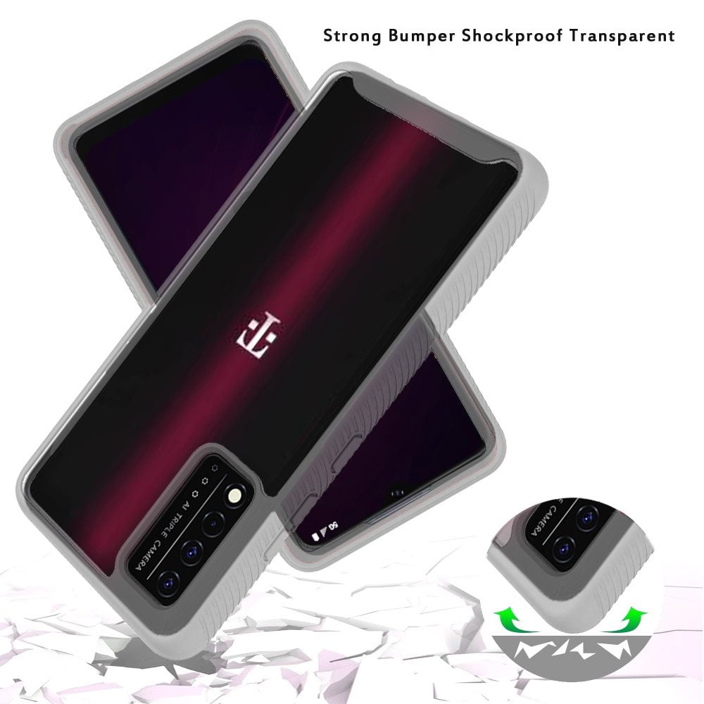 for TCL Revvl V Plus 5G (TMobile) Clear Dual Layer Tuff Rugged Frame