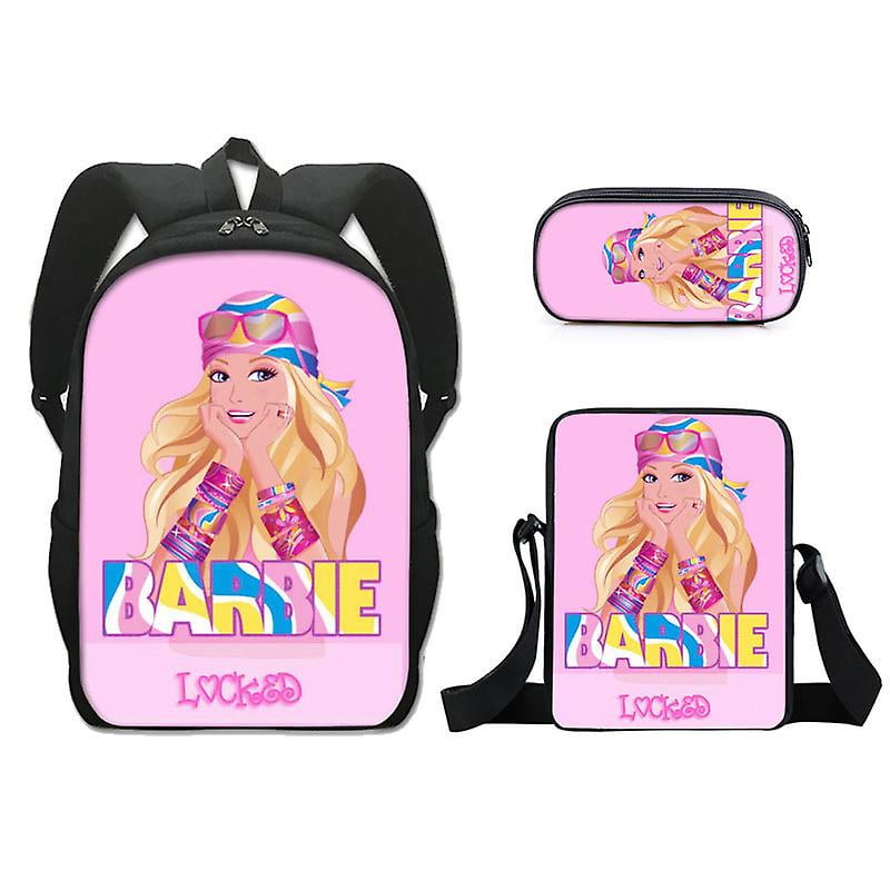 Barbies School Bag Three-piece Set Polyester Single-layer Pen Bag