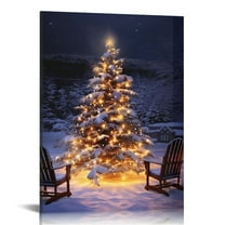 JEUXUS - Canvas Wall Art Christmas Tree Pictures Home Wall Decorations for Bedroom Living Room Paintings Canvas Prints Festival Gift Stretched and Framed Ready to Hang - 16×20inch