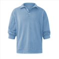 thumbnail image 3 of Camisas de Punto para Hombre, Camisas Casuales de Larga, Camisas Clásicas con Botones, Camisas de Golf Azul L, 3 of 5