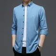thumbnail image 4 of Kiplyki Men Casual Ice Silk Long Sleeve Bamboo Fiber Wrinkle Non-iron Shirt Blouse, 4 of 5