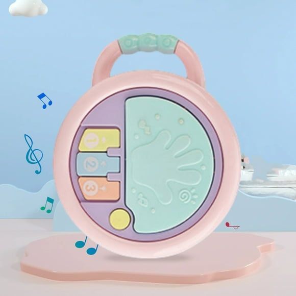 Juguete de tambor de mano electrónico para el aprendizaje temprano | Instrumento musical iluminado | Diseño compacto de plástico | Funciones interactivas de sonido y luz | Uso en interiores y