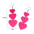 thumbnail image 4 of bobasndm Stylish Pink Earrings Heart Earrings Set Hypoallergenic Dangle Earrings for Women Pink Heart-shaped Lightweight Jewelry Gift, 4 of 8