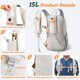 thumbnail image 5 of Mochila de senderismo plegable, duradera, cómoda, transpirable, impermeable y versátil. Beige, 5 of 8