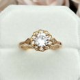 thumbnail image 3 of HeartsAndYou 1.2ct Engagement Ring for Women Round Cut Moissanite Halo Vintage Inspired 18k Yellow Gold Over Silver, 3 of 9