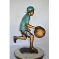 thumbnail image 4 of Nifao Young Boy Bouncing Basketball Bronze Statue – Home Office Decor Sculpture, 27"L x 20"W x 36"H, 4 of 11