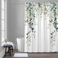 thumbnail image 5 of Spring Shower Curtain for Bathroom, Eucalyptus Leaf Waterproof Cloth Fabric Bathroom Accessories Set with 12 Rust Proof Plastic Hooks, 72"x84", 5 of 9