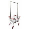 thumbnail image 2 of Laundry Cart Chrome Coated with Double Pole Rack, 2.5-Bu (Red or Blue Trim) (Red), 2 of 8