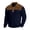 Navy, variant on Quarter Zip Pullover Men 2026 Fall Winter Long Sleeve Color Block Patchwork Corduroy Lapel Collar Pullover Sweatshirt