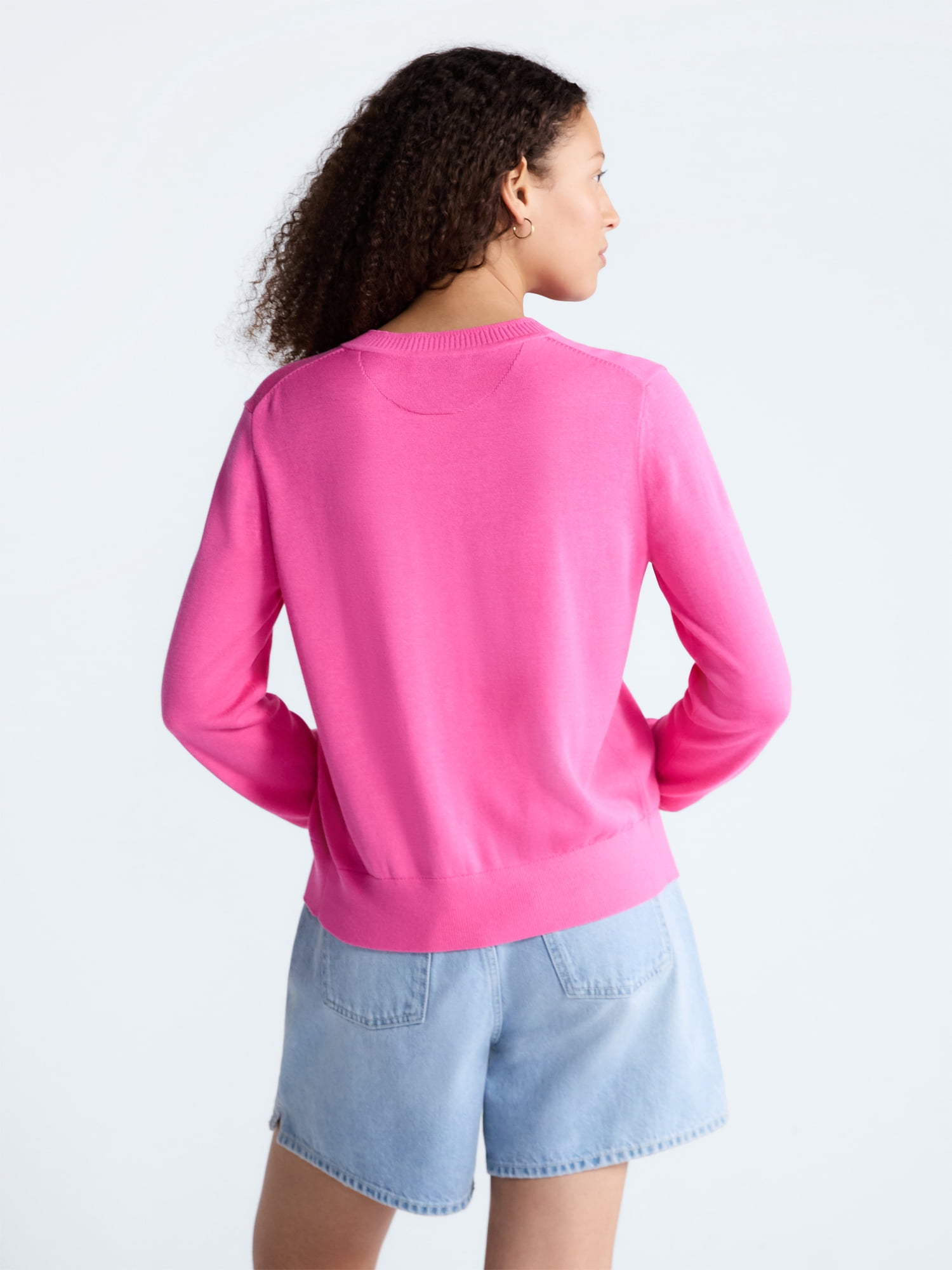 Free Assembly Women's Classic Cardigan Sweater with Long Sleeves, Lightweight, Sizes XS-4X