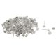 thumbnail image 1 of 100 piezas de aretes de hierro con almohadilla plana de 6 mm y 100 piezas de cierre de arete Plata, 1 of 9