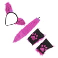 thumbnail image 3 of 1 Set Ears de animales peludos Guantes de peluche de animales de cabeza de animales., 3 of 6
