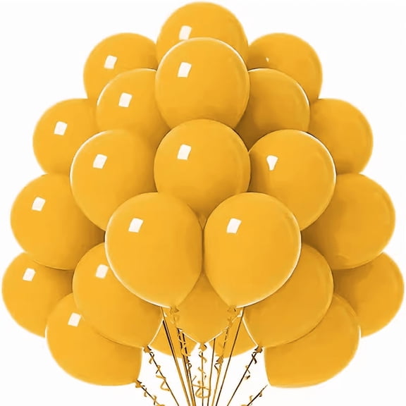 suxuMhao Party Balloons, 10 Inch Round Inflatable Latex Balloons, 40 Pcs Dark Yellow Balloons for Wedding Decorations, Birthday Party, Outdoor Balloons, Perfect Decoration for Holiday Gatherings