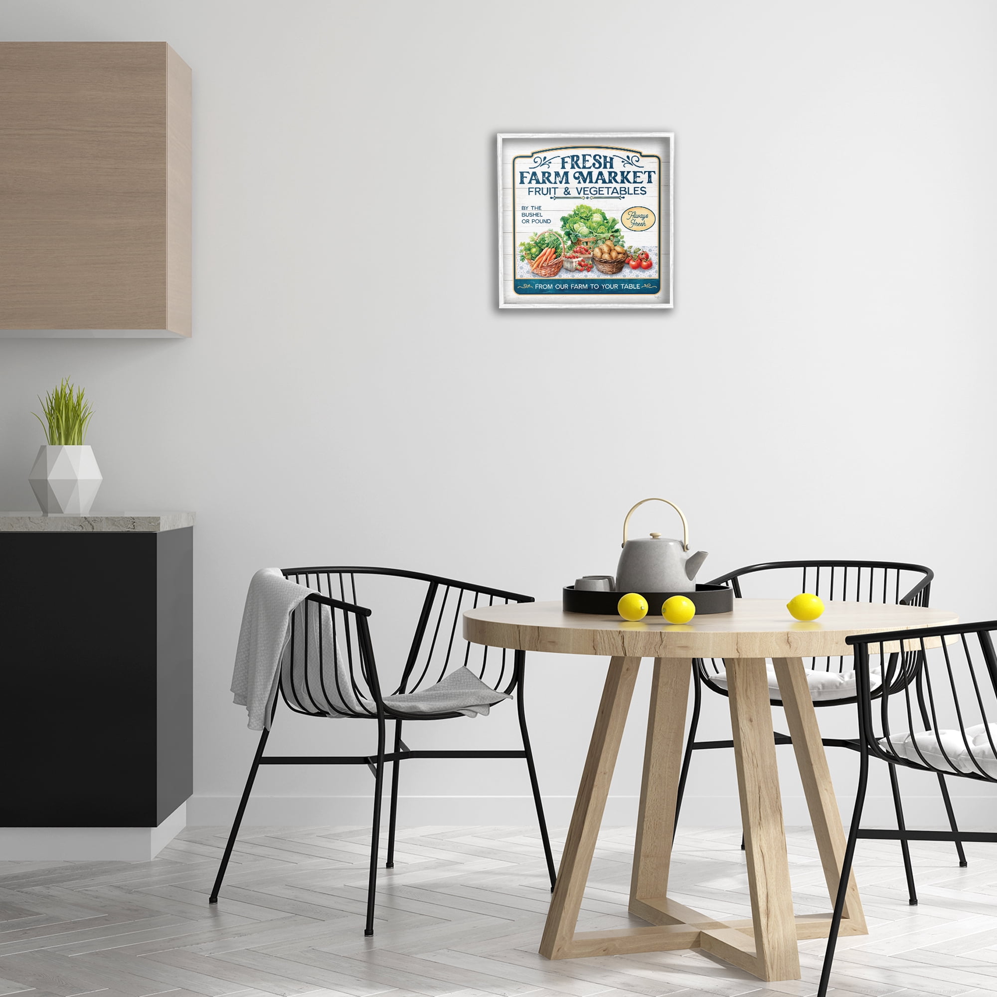 Stupell Industries Fresh Farm Market Food & Beverage Painting White Framed Art Print Wall Art, 17 x 17