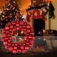 thumbnail image 2 of Christmas Door Wreath Christmas Ball Ornament Decoration Christmas Wreath for Home Party Decoration Red, 2 of 8