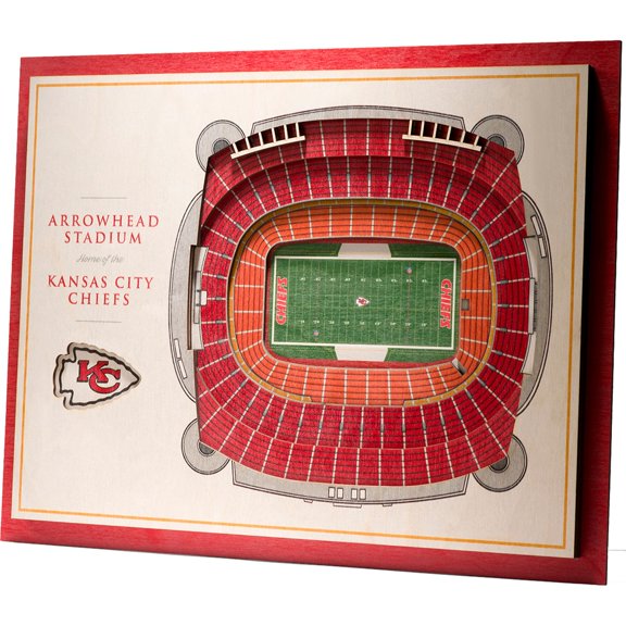 Kansas City Chiefs 17'' x 13'' 5-Layer StadiumViews 3D Wall Art