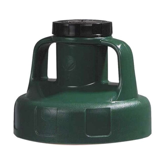 Oil Safe Utility Lid,w/2 In Outlet,HDPE,Dk Green 100203