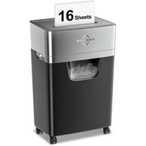 BONSEN 16-Sheet Cross-Cut Paper Shredder with Pull-Out Bin, Black