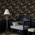 thumbnail image 3 of Floral Peel and Stick Wallpaper Vintage Blossom Tree Butterflies Dark Wall Mural 23.6in x 9.8ft Self Adhesive Removable Wall Paper Renter Friendly Wallpaper for Bedroom Nursery Kids, 3 of 8