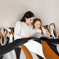 thumbnail image 4 of Manfei Abstract Wave Stripe Twin Comforter Sets, Geometric Line Bedding Set, Orange, Black and White, Black Reversible 2-Piece, 1 Comforter and 1 Pillowcase, 4 of 6