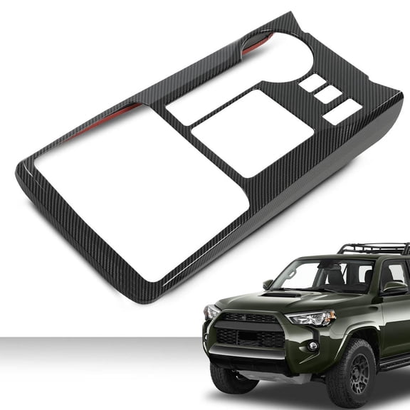 PIT66 Center Console Gear Shift Panel Decor Cover Trim Fit for Toyota 4Runner 2010-2022 Carbon Fiber Black